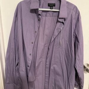 Alfani Lavender Geometric Button-Up Shirt